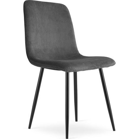 Rift-Stuhl – grauer Cord / schwarze Beine x 1 (1/5)