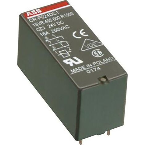 Relais de puissance ABB CR-P, 1 RT, bobine 230V c.a. Montage sur CI ( Prix pour 1 )