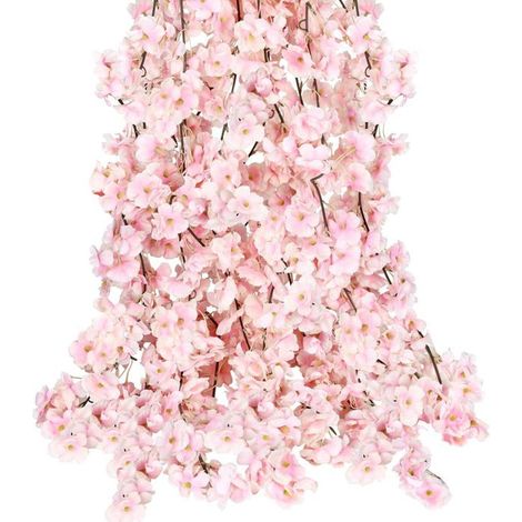 4pcs Vignes de fleurs de cerisier artificielles, fleurs artificielles à suspendre, guirlande de fleurs en soie pour fête de mariage (1/5)