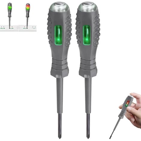 Tournevis magnétique puissant 2 en 1 à couple élevé avec détecteur d'électricité, sonde de test électrique en alliage à couple élevé avec éclairage double couleur, détecteur de tension sans contact 12 (1/5)