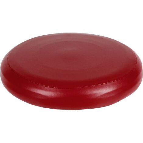 Housse de tabouret ronde extensible en similicuir PU, housse de siège de tabouret de bar synthétique, housse de chaise de salle à manger - Rouge vin (1/4)