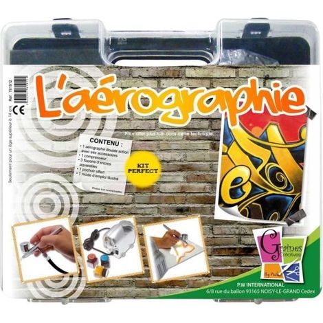 Kit Aérographe - Non spécifié - Niveau 2 - Electrique - Filaire - Inclus pochoir et accessoires (1/4)