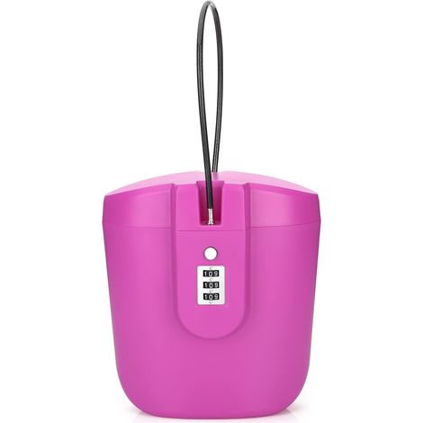 Coffre-fort antivol portable à combinaison à 3 chiffres pour la plage, les voyages, le camping et les sports de plein air - Rose