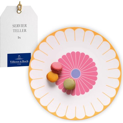 Villeroy & Boch - Fleur couleur piatto da portata grande multicolore, lavabile in lavastoviglie, utilizzabile nel microonde, vassoio, motivo floreale, piatto snack, Porcellana Premium (1/5)