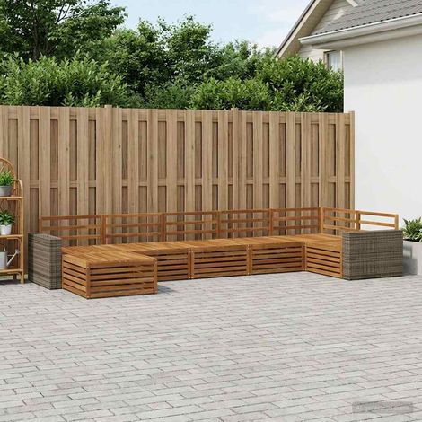 vidaXL Outdoor Sofa Set 7 pcs Natural (1/5)