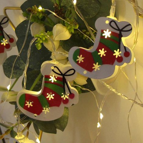 Guirlande Lumineuse - Figurines En Fer Forgé Peintes - Sapin De Noël, Porte, Jardin Intérieur - 10 Ou 20 Led - Alimentation Sur Piles - 1,5 M Ou 3 M (1/3)