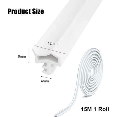 Joint de porte caoutchouc 15M – Largeur rainure 4mm – Profondeur rainure 7mm – Pliage rainure 12mm – Réduction bruit et poussière (1/3)