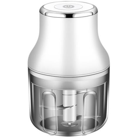 Mini robot culinaire, mini hachoir rechargeable par USB, puissant broyeur d'ail, mixeur de légumes, hachoir à légumes sans fil pour fruits, viande, etc 250ml (1/5)