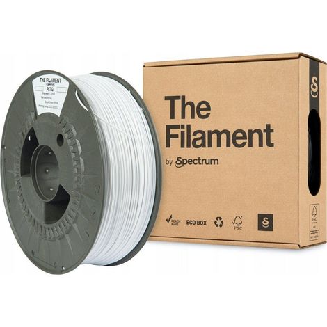 Filamento Spectrum PETG 1,75 mm duradero flexible blanco (1/2)