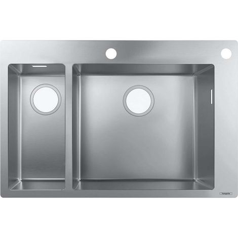 S712-F655 Lavello incasso 180 x 450 con 2 fori rubinetteria inox (1/4)