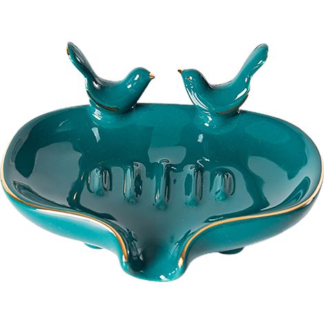 Porte-savon en forme d'oiseau, porte-savon en céramique pour salle de bain, plateau à savon auto-égouttant pour salle de bain, cuisine, douche, maison (1/5)