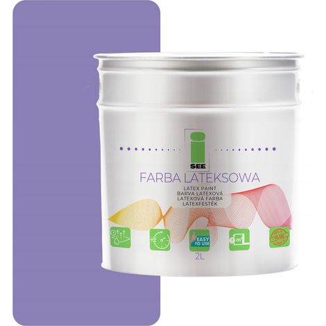 Latex-Wandfarbe für Innenräume, Fliederviolett, 2 l, Polen
