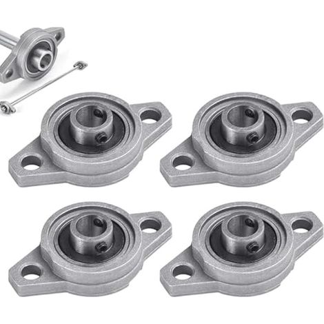 KFL000 - Lot de 4 roulements à bride - 10 mm - Auto-alignés - Roulement à bride rhombique - En alliage de zinc - Pour imprimante - Diamètre intérieur : 10 mm