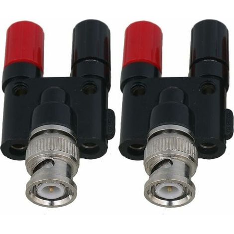 Lot de 2 connecteurs coaxiaux BNC mâle vers double banane pour fil d'oscilloscope (1/5)