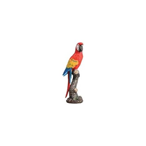 Statue de Perroquet en Résine, Figurine Perroquet Colorée avec Base, Statue Animalière Réaliste, Décoration de Table, Jardin ou Étang