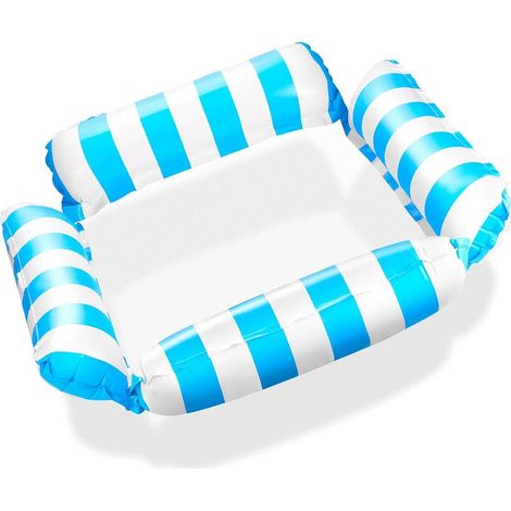 Matelas gonflable pour piscine, hamac à eau avec filet, matelas gonflable à eau avec 4 chambres à air, fauteuil de fête de piscine, hamac pour jouets aquatiques, accessoires de piscine pour (1/5)
