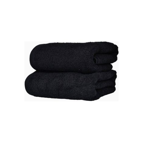 Schwarzes Handtuch, 100 % Baumwolle – hohe Qualität, Gewicht 500 g/m², Größe 70 × 140 cm (1/3)