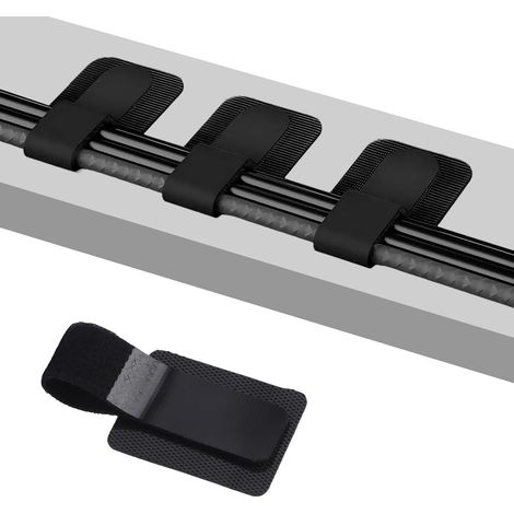 Kit de gestion de câbles de 30 pièces avec clips et plateaux autocollants réglables et réutilisables, organisateur de fils pour bureau et gestion des cordons de télévision (noir) (1/5)