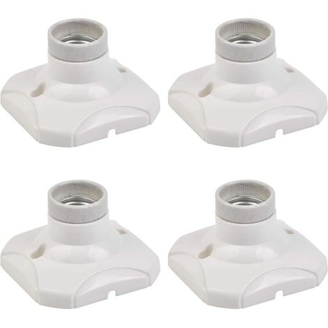 ZVD-PCS Douille pour Ampoule E27 LED Porte-Lampe E27 Support Douille E27 Murale E27 Base avec Support pour Couloirs, Escaliers, Chambres, Cuisines (AC 220-250V, Blanc) (1/4)