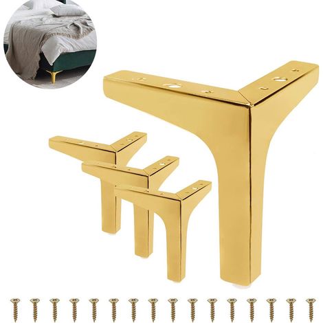 Pieds de meuble triangulaires en métal - 4 pièces - Pieds de table - 13 cm - Vis incluses - Pied de meuble - Pied de table - Charge maximale - Pieds de table - Pièce détachée pour table (1/5)