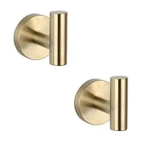 2pcs Patères en acier inoxydable - SUS 304 doré brossé Antirouille et robuste - Salle de bain (1/4)