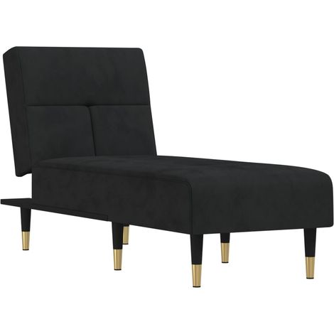 vidaXL Chaise Longue in Velluto Nero (1/5)