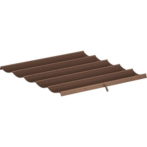 Toit de pergola avec 10 trous de drainage en polyester, 250 x 255 cm, pour pergola de 3 x 3 m, couleur café (1/5)