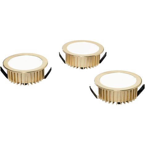 "Kit 3 incassi LED FUSION in alluminio oro 5W 4000K (luce naturale) 7x3.2 cm." (1/2)