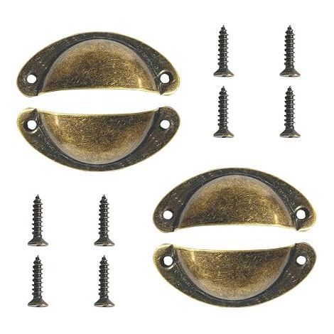 Poignée de Coquille, Poignée Coquille Rétro, Tiroir Poignée, Poignée de Meubles, Penderies, Armoire, Tiroirs (Bronzefarbe) (1/5)