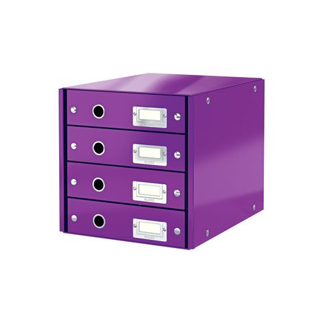 BUC DE CAJONES CLICK & STORE WOW DE LEITZ (4 CAJONES), 81% CARTÓN RECICLADO