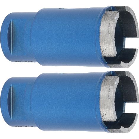 Lot de 2 forets à marbre de 32 mm, robustes et affûtés, de couleur bleue, pour percer marbre, granit, carrelage, céramique et béton. (1/5)