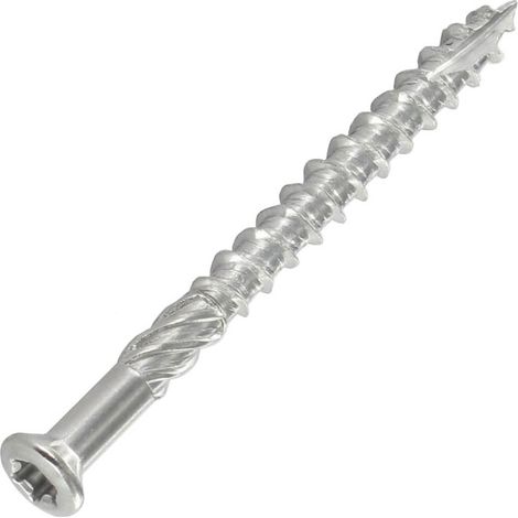 Vis DECK TEKOR Tête fraisée bombée TFB TORX T25 5X80 Pointe antifendage type 17 Inox Inox C1 AISI 410-30 pièces
