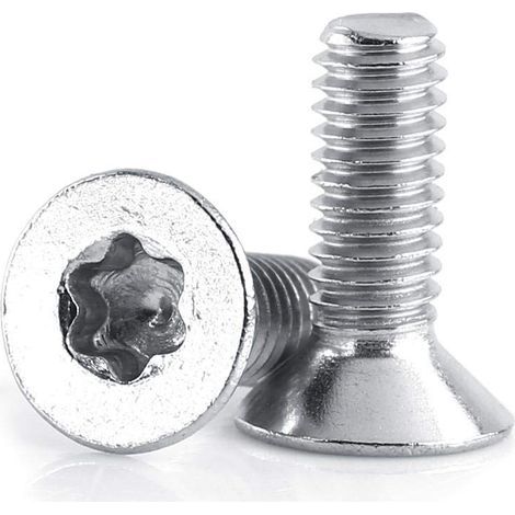 Vis à tête plate M4 Star, vis à bois Torx/Star Drive en acier inoxydable 304, 50PCS/Pack(M4×10mm) (1/3)