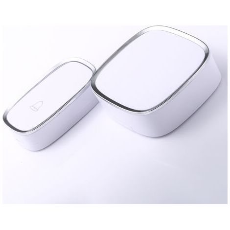 Sonnette électrique sans fil étanche, portée de 300 mètres, avec flash LED, 36 sonneries et 4 niveaux.-AquaForge