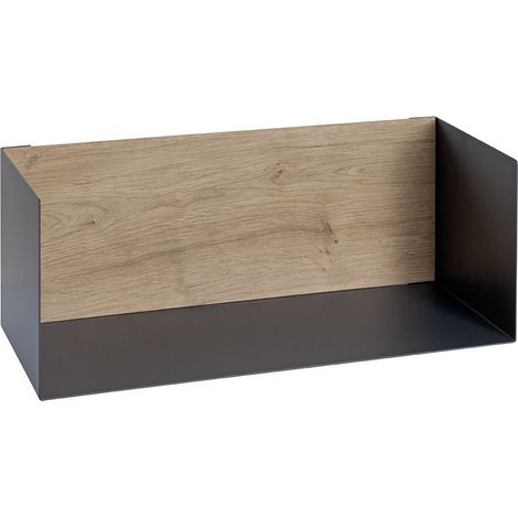 Étagère Murale Design "Korfu" 45cm Anthracite & Chêne (1/5)