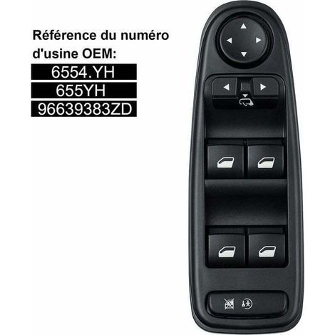 Commande Leve Vitre C4 Picasso 6554.YH Commutateur Interrupteur Bouton Lève Vitre Pour Citroen C4 Grand Picasso. (1/4)