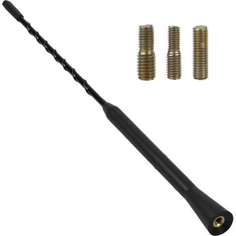 Antenne De Voiture Noire De 11 Pouces, Antenne Universelle pour Autoradio, Compatible avec Tous Les Modèles De Voiture, Étanche Et Résistante À La Rouille, Livrée avec 3 Adaptateurs (1/5)