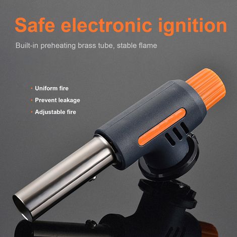 Mini torche à gaz, pistolet à flamme, torche de soudage réglable, brûleur électronique de cuisine de Camping (1/4)