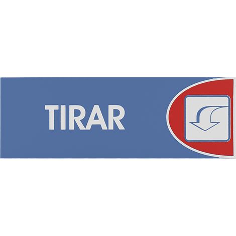 Señal adhesiva "Tirar" de PLÁSTICO, 6x18 cm, alta adherencia, duradera y visible