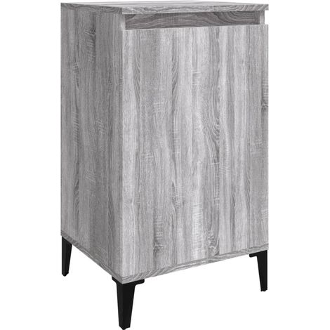 Table de chevet avec compartiment avec porte 40 x 35 x 70 cm bois d'ingénierie gris DEC034636