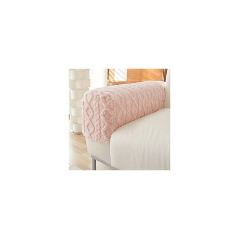Copribraccioli per divano in morbido jacquard geometrico elasticizzato (2 pezzi) - Lavabili e antiscivolo (rosa) - Crezuo
