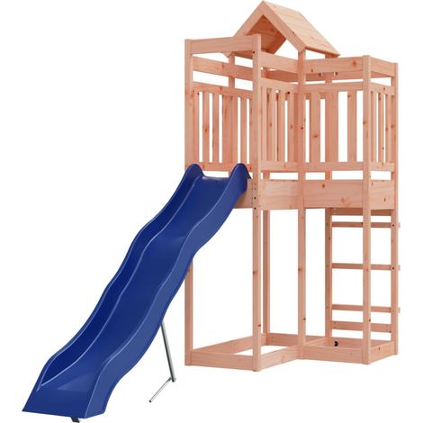 Aire de jeux d'extérieur balançoires toboggan portiques robuste jeux jardin 107 x 292 x 238 cm bois massif de douglas (1/5)