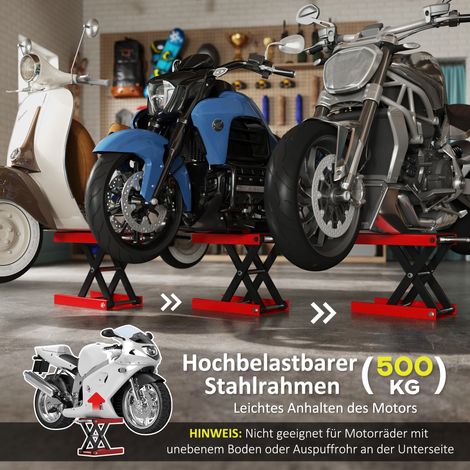 Motorradheber, Tragfähigkeit 500 kg, Motorradhebeplattform, Höhenverstellung 100-370 mm. (1/5)