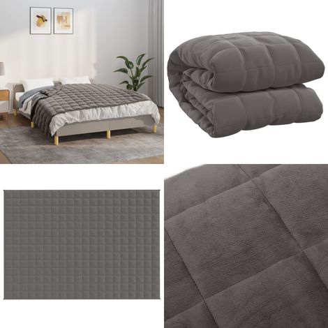 Couverture lestée Gris 137x200 cm 10 kg Tissu - Couverture Lestée - Couverture Poids - Sommeil Profond - Relaxation - Stress - Home & Living (1/5)