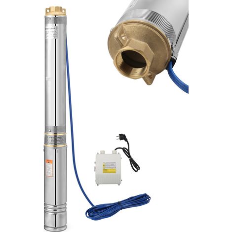 Jiubiaz Pompa sommersa per pozzi profondi 4 m3/h in acciaio inossidabile impermeabile 1,1 kW