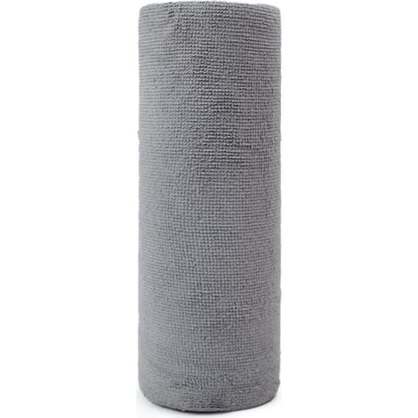 1 rouleau de 20 chiffons de nettoyage en microfibre à séchage rapide, chiffons de cuisine jetables, torchons réutilisables, rouleau de serviettes de nettoyage (gris)