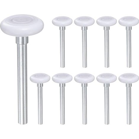 10pcs 1.8" Roulettes de porte de garage en nylon blanc (1/5)