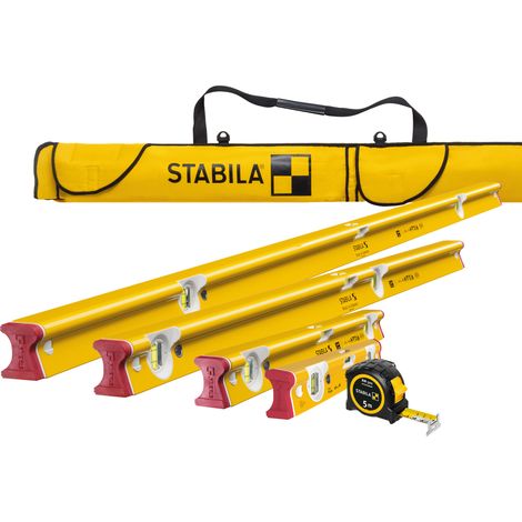 Stabila STBRTYPESET R-Type Spirit Level Pack 180cm 120cm 60cm 40cm Bag + 5m Tape (1/5)