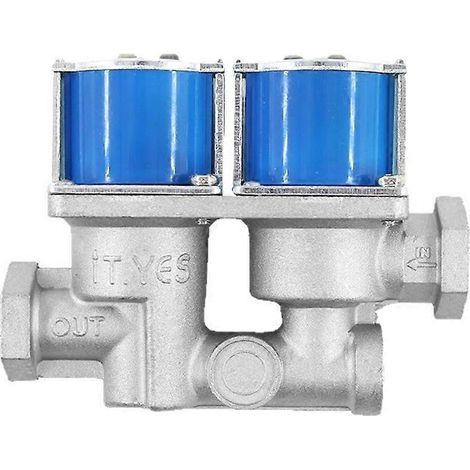 Électrovanne universelle double 24 V pour four à gaz avec adaptateurs à filetage interne - Pièces de rechange (1/5)