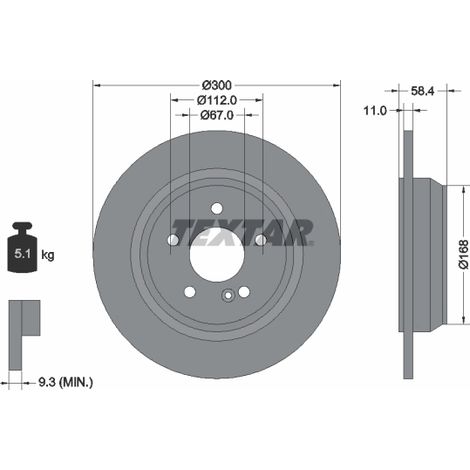 Lot de 2 Disques de frein Textar 92099403 MERCEDES-BENZ 2204230112 220423011264